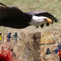 Eagle Creek warrior collage based on photo by Adrian otoiu
